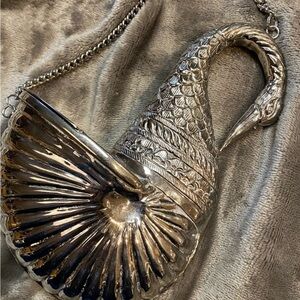 Silver plated Swan shoulder bag